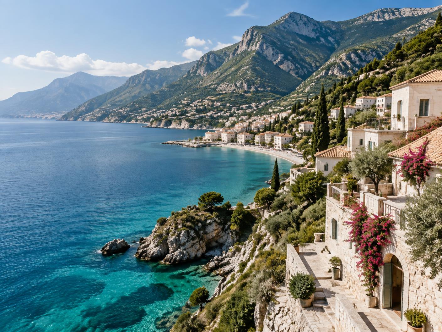 Albanian coast and mountain landscape